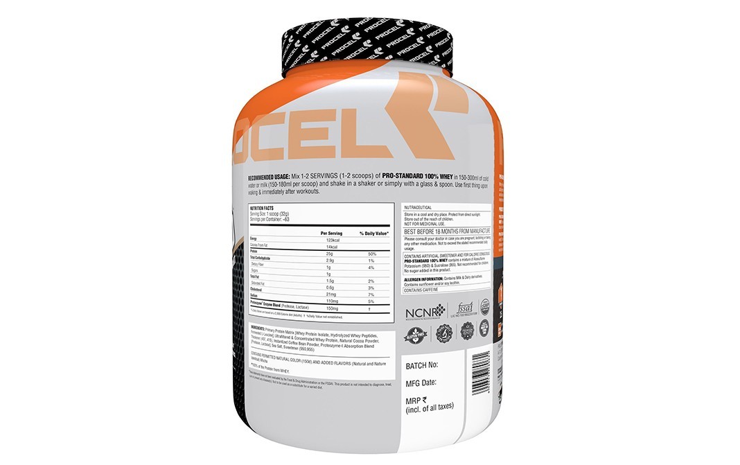 Procel 100% Whey Pro-Standard Mocha Cappuccino Flavor   Pack  2 kilogram